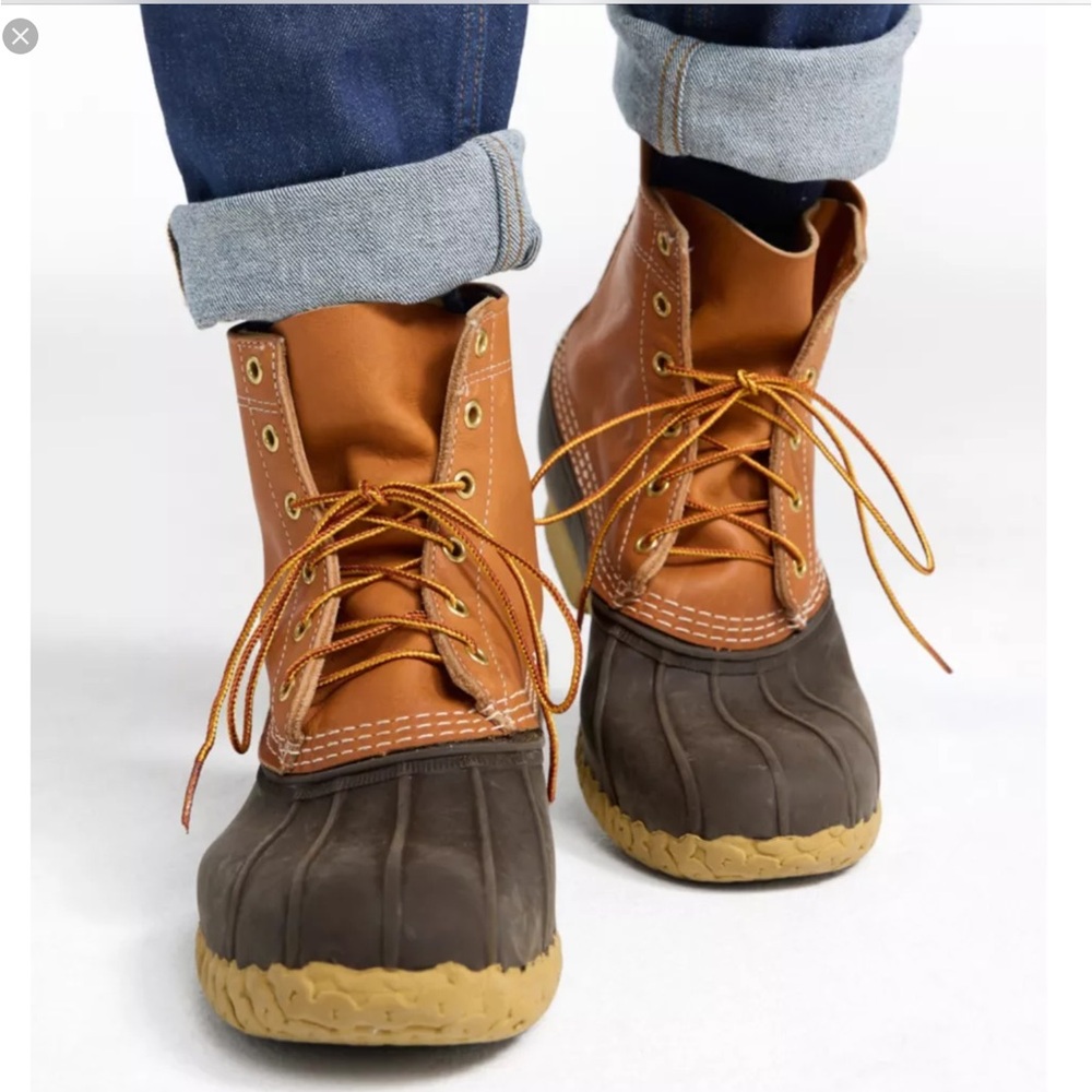 L.L Bean Woman’s insulated Brown Leather and Rubber Duck Boots
